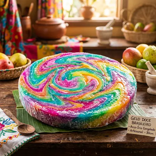 Brazilian Frozen Sweet Candy | Colorful 12" Diameter Treat