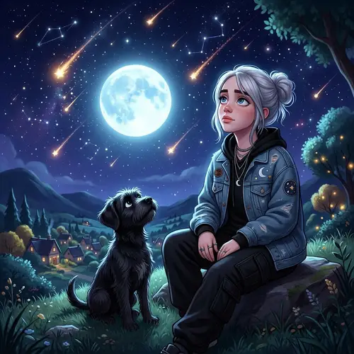 Billie Eilish Disney Pixar Style Art | Dreamy Cartoon Image