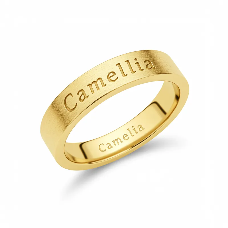 Modern Gold Ring Design for Camellia's Name