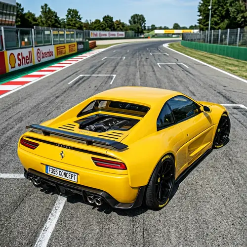 Yellow Ferrari F355 Modern Concept Redesigned Wide Body Kit