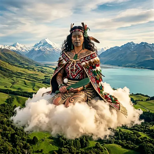 Stunning Maori Goddess in New Zealand - Vibrant Cultural Portrait