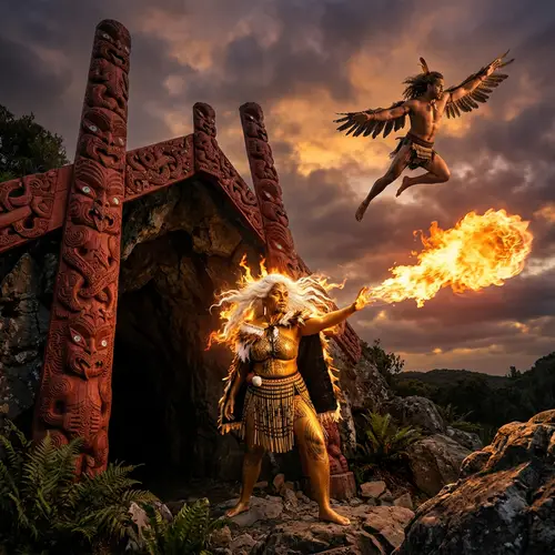 Mahuika: Fiery Goddess of Maori Mythology | Sacred Cave Scene