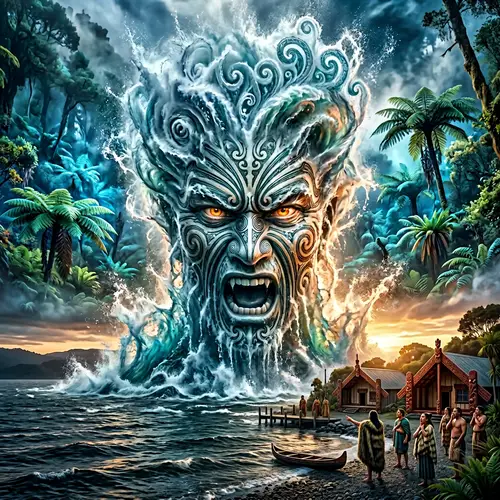 Maori Lake Guardian Emerges: Hyper-Realistic Image
