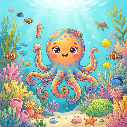 Colorful Children's Octopus Art for Kids