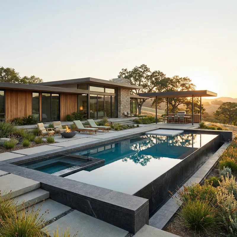 Outdoor Design with Pool in Home Style Outdoor Design with Pool in Home Style