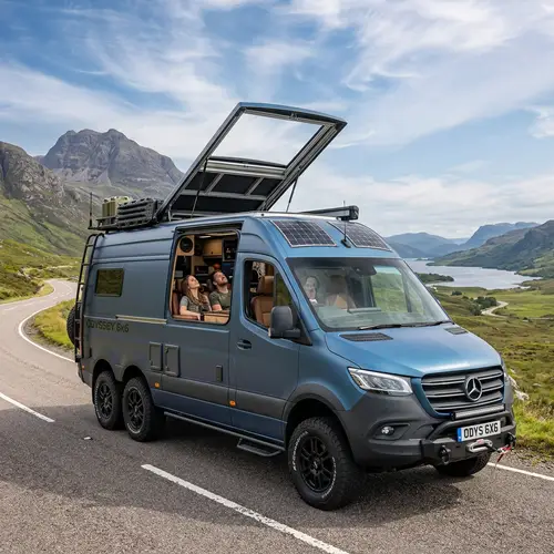 Unique Six-Wheeled Sky-View Van