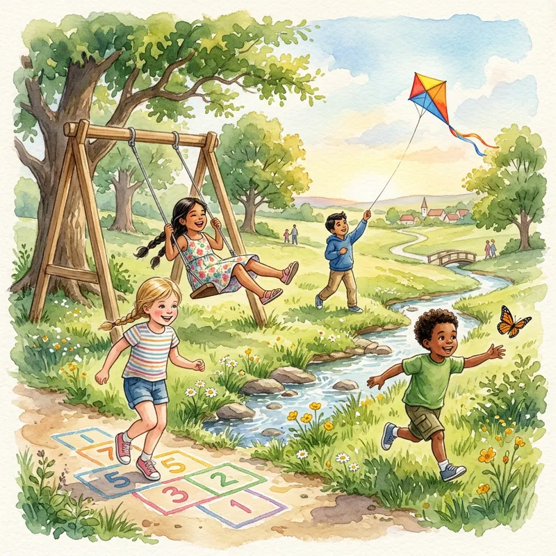 Childhood Watercolor Painting | Nostalgic Artwork