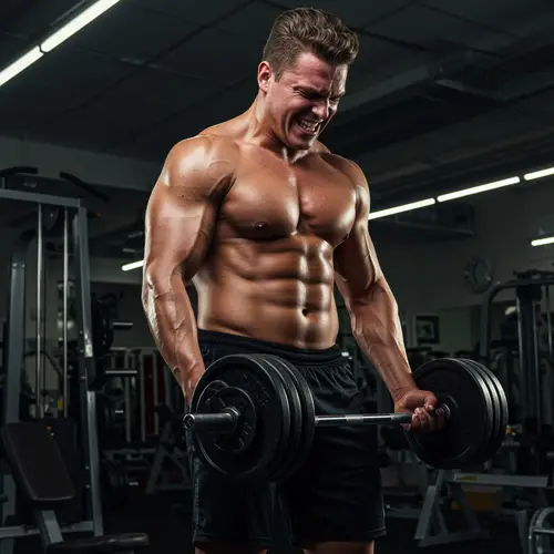 Giant Fitness Model Lifting Weights