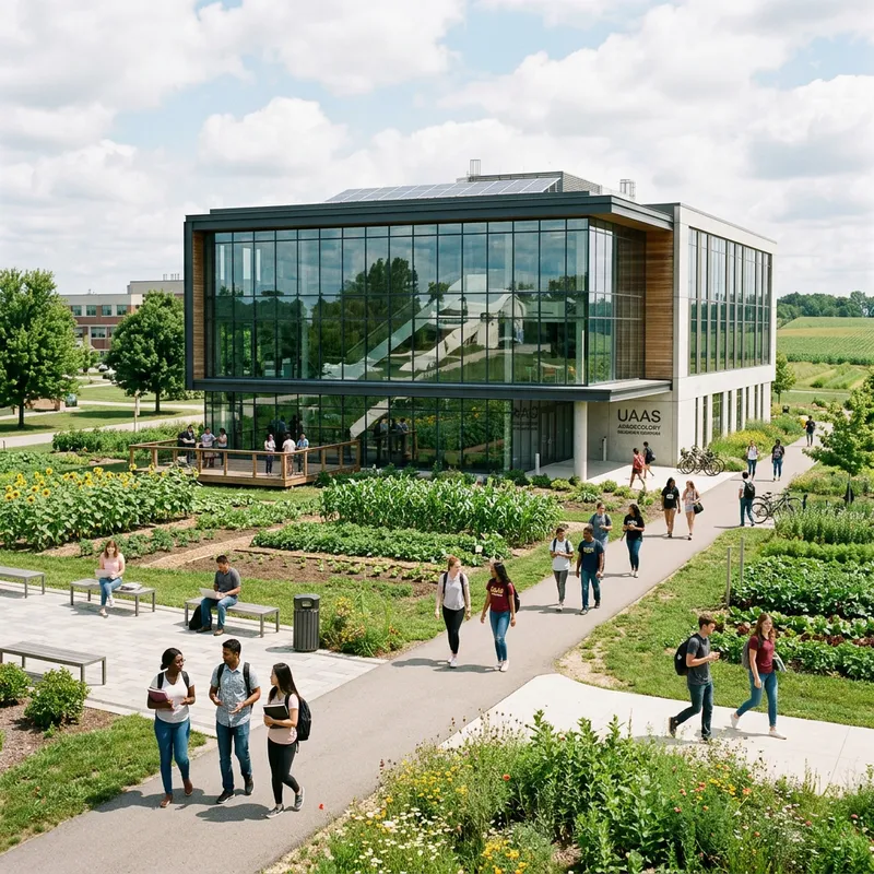 Agro University Modern Building - Lush Agricultural Campus