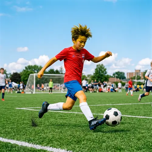 Intensely Focused Bart Simpson Playing Soccer