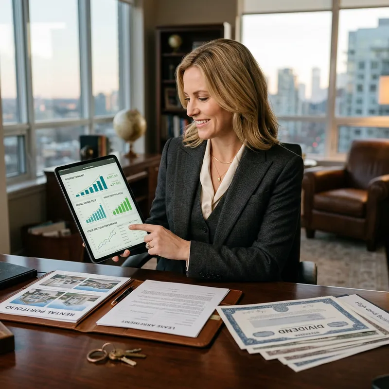 Natural Blonde in Classic Elegant Suit Achieving Passive Income