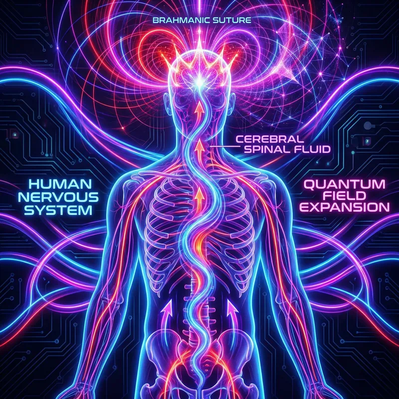 Neon Physiological Awakening in Nervous System Diagram