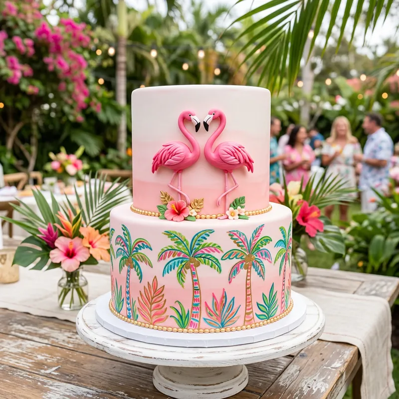 Stunning Two Tier Pink Ombré Cake Design