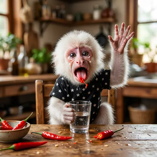 Hilarious Baby Monkey's Chili Pepper Reaction