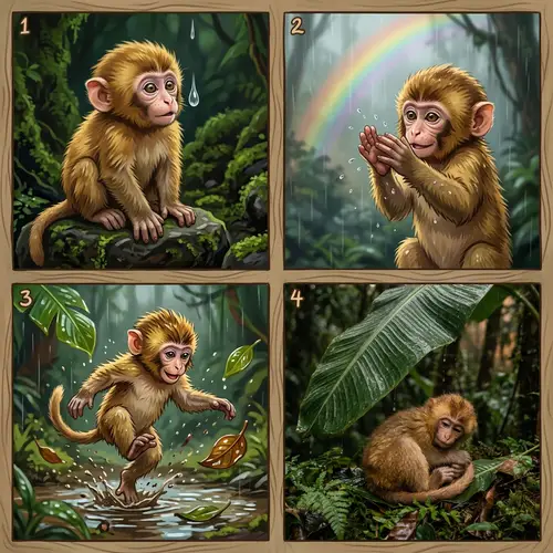 Curious Baby Monkey's Magical Rainy Adventure