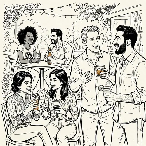 Diverse Group Conversing and Socializing at Party