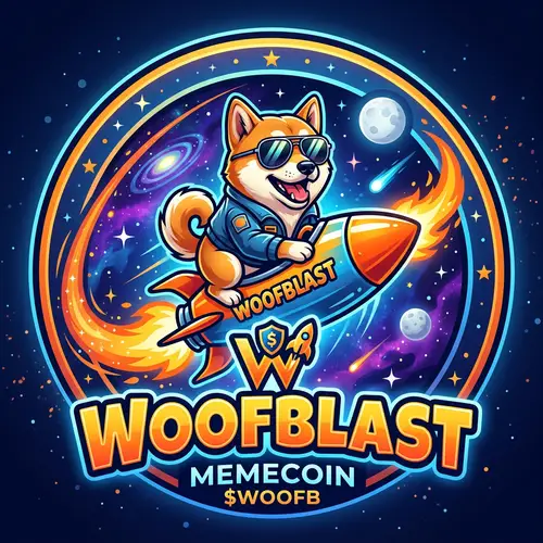Viral Memecoin Logo with Dogs & Rockets
