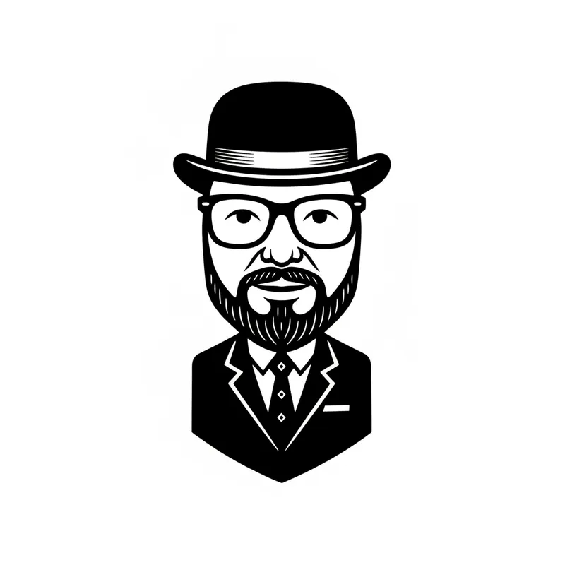 Stylish Black-and-White Hipster Portrait Logo