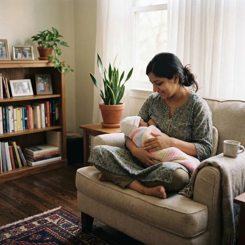 Nurturing Moments: South Asian Mother and Child
