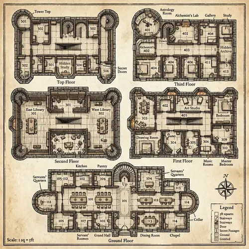 Victorian Castle Interior for D&D Campaign