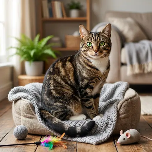 Elegant Cat Poses with Curiosity | Natural Beauty