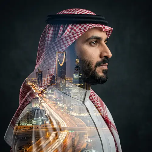 Professional Saudi Man Double Exposure Photography