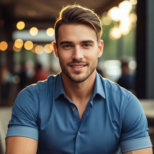Handsome Man with Brown Eyes for Dating Profile