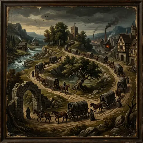 Cyclical Process in Unknown Painter's Style | Industry & Nature