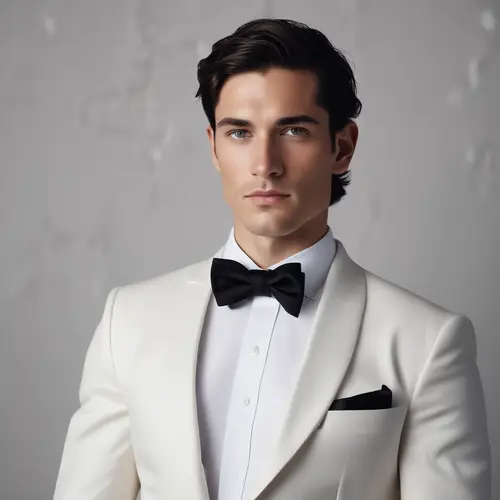 Elegant Black Tie Ensemble Close-Up Photography