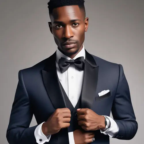 Elegant Black Cummerbund Fashion Shoot