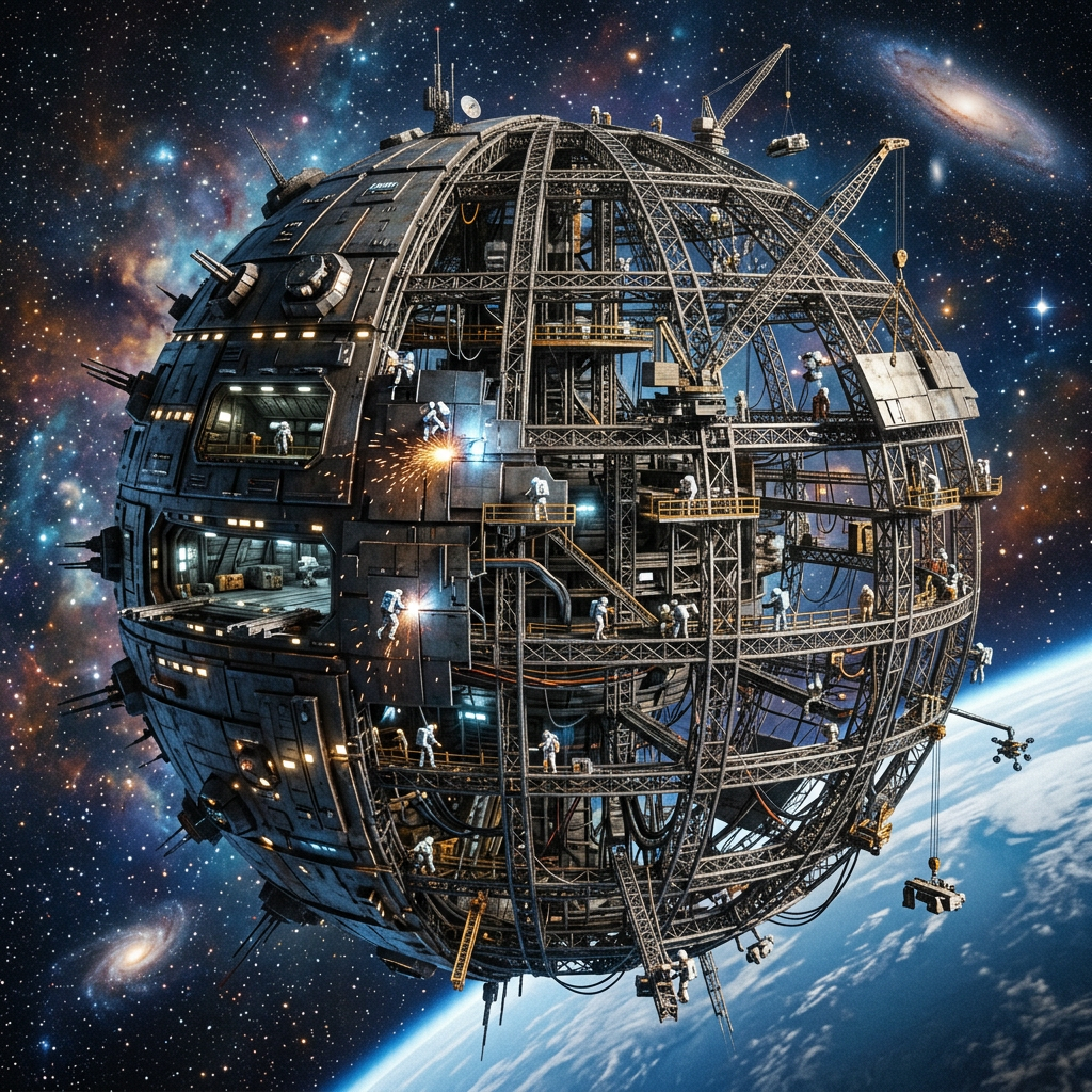 Futuristic Space Station in the Cosmos | AI Art Generator | Easy-Peasy.AI