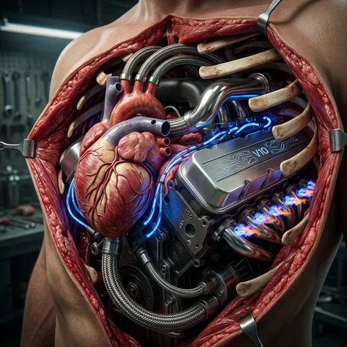 Anatomical Heart Meets V10 Engine Art