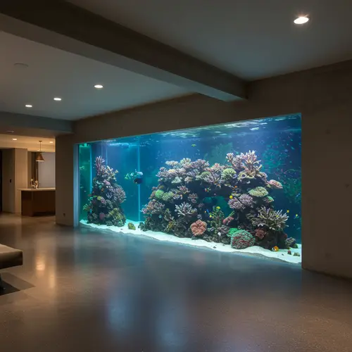 Custom Wall Aquarium for Modern Basements