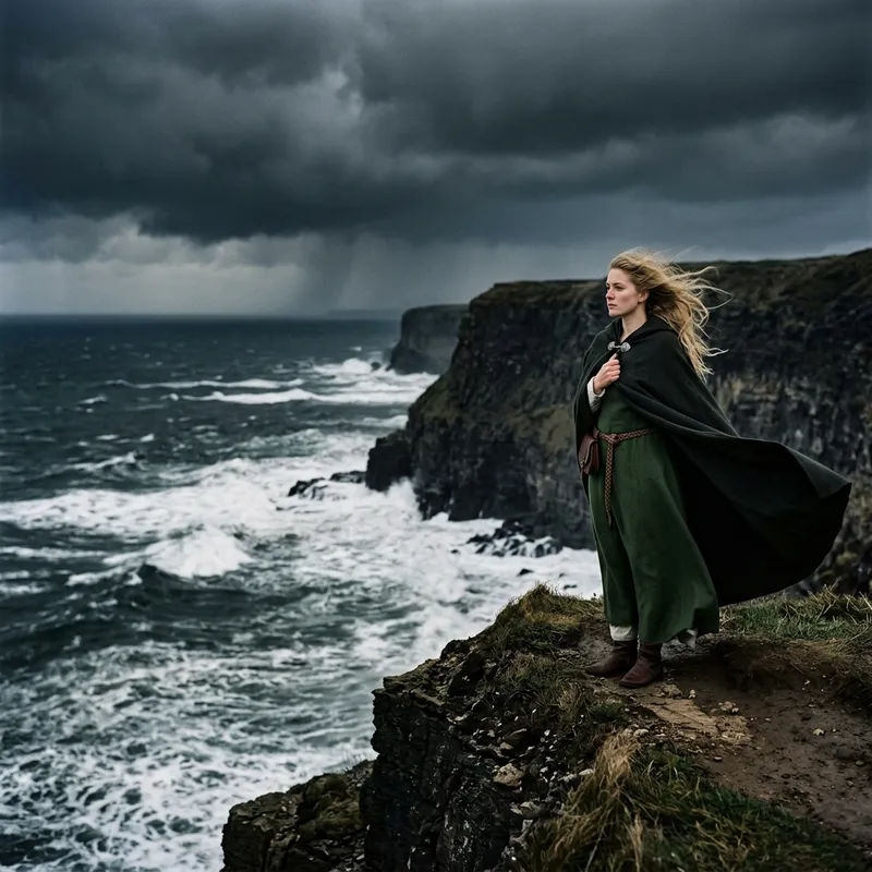 Blonde Maid Marian at Yorkshire Seacliffs