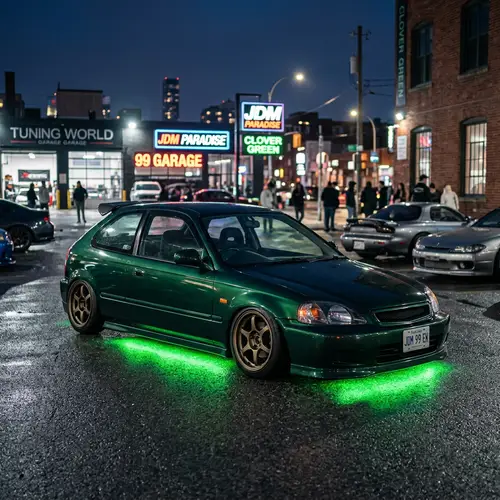 1999 Honda Civic Clover Green Metallic - Lowered & Glowing