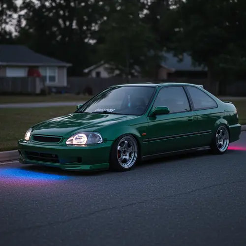 1999 Honda Civic Clover Green Metallic - Lowered & Glowing