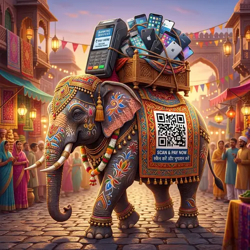 3D Indian Style Elephant with Banking Terminal