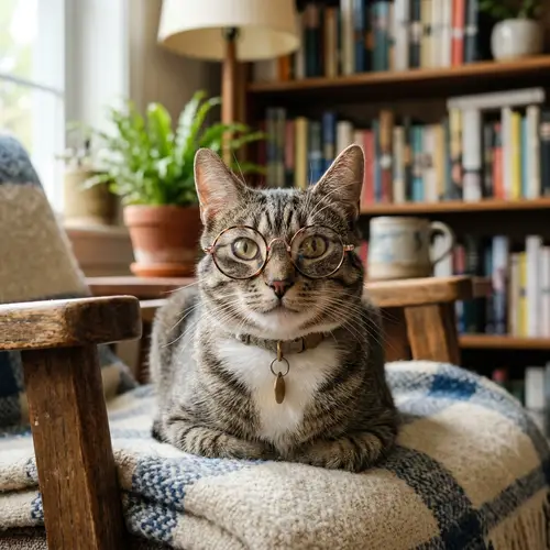 Cat with Glasses - Fun Feline Fashion
