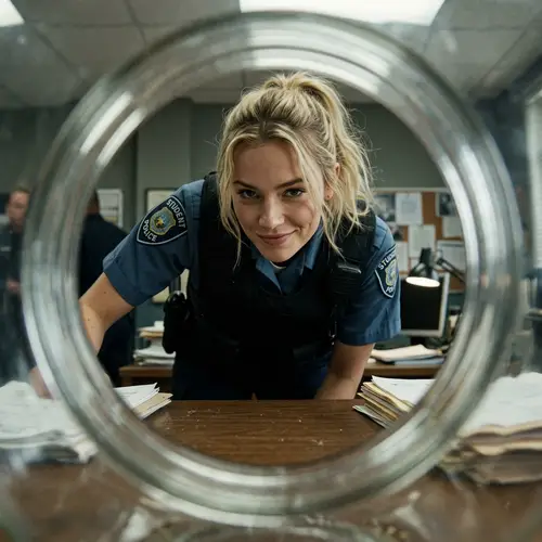 Captivating Student Policewoman in Cinematic Movie Still Style Image