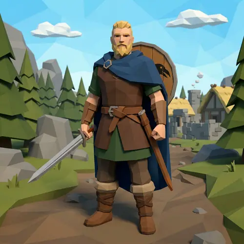 Fantasy Game Character Design | Low-Poly Scandinavian Male