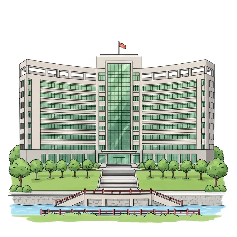 Gulou District Government Building: Hand-Painted Style