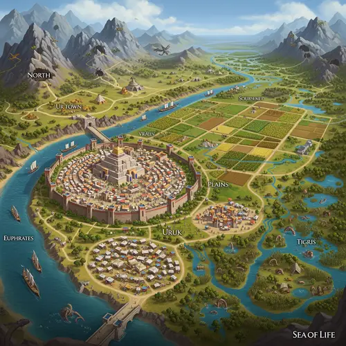 Epic Fantasy Map of Uruk Region