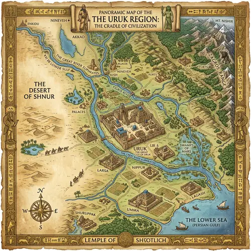 Epic Fantasy Map of Uruk Region