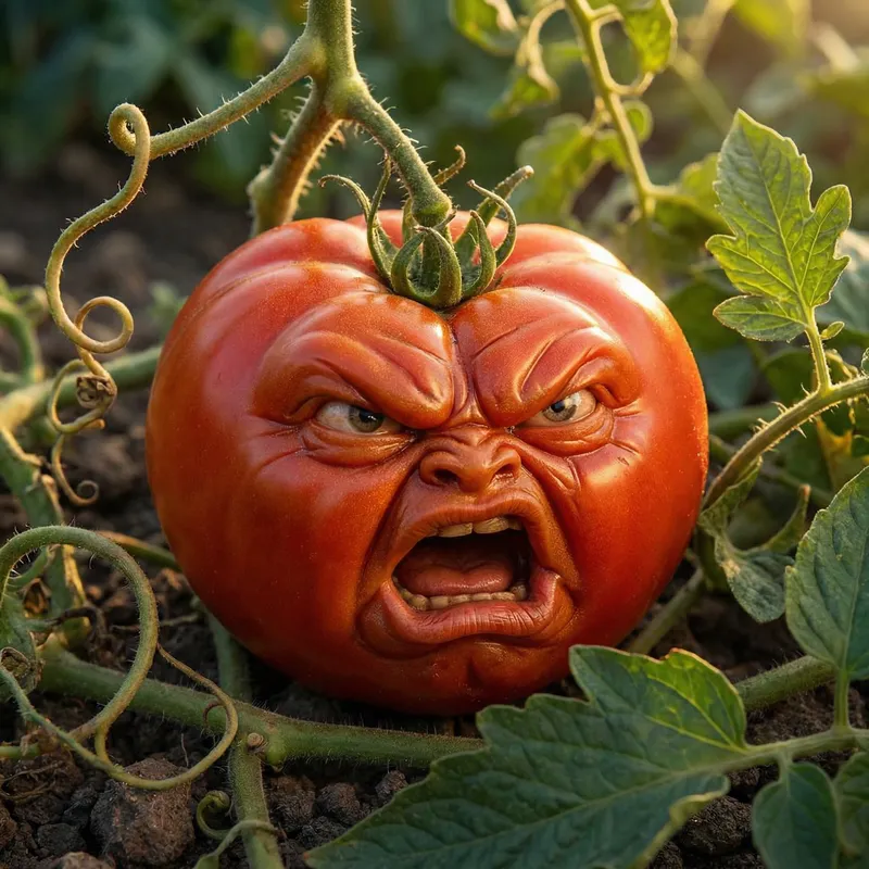 Angry Tomato Face - Fun and Quirky Designs