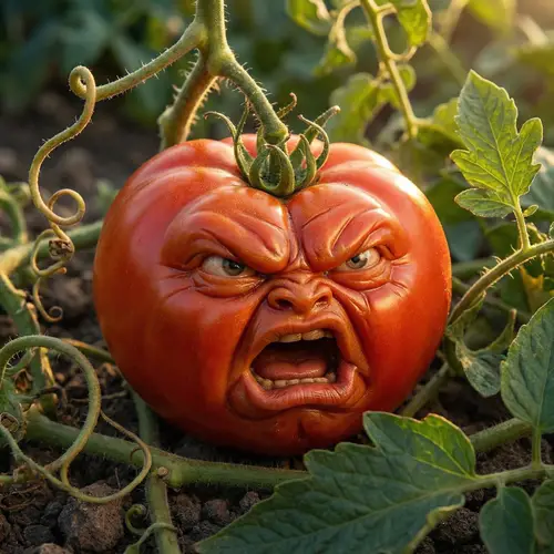 Angry Tomato Face - Fun and Quirky Designs