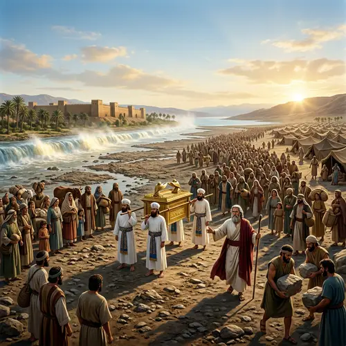 Joshua Crossing the Jordan River - Biblical Story