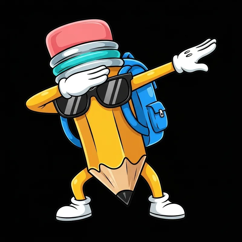 Dabbing Cartoon Pencil Character T-Shirt Design Dabbing Cartoon Pencil Character T-Shirt Design