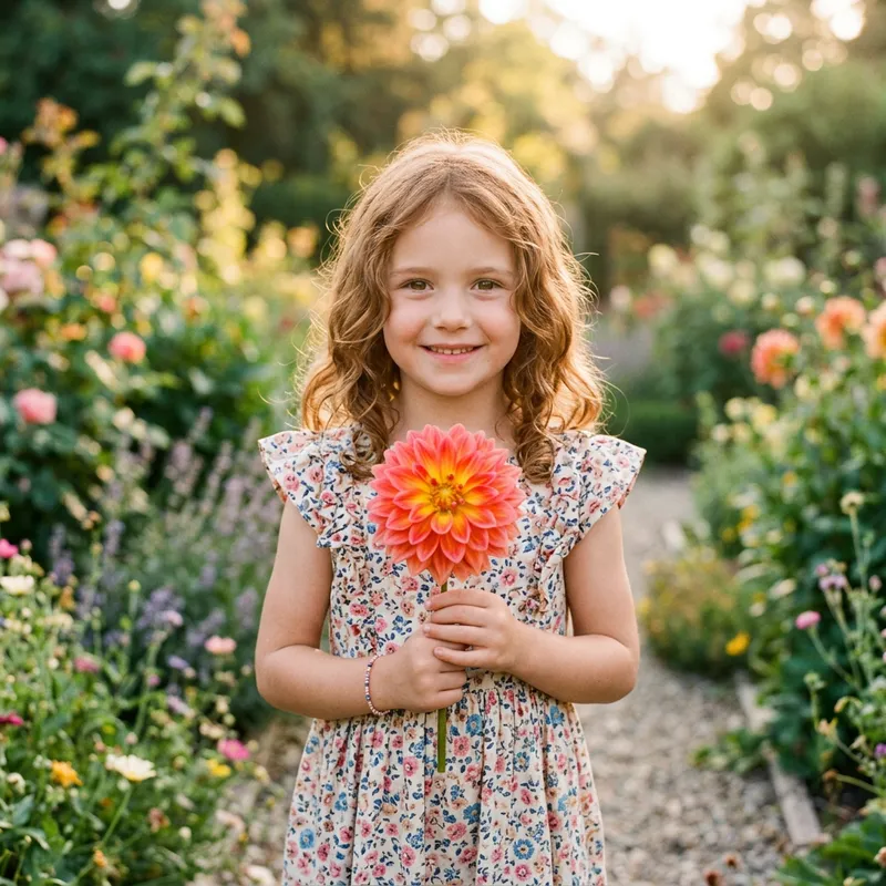 Beautiful Girl with Flower | Floral Beauty Portrait