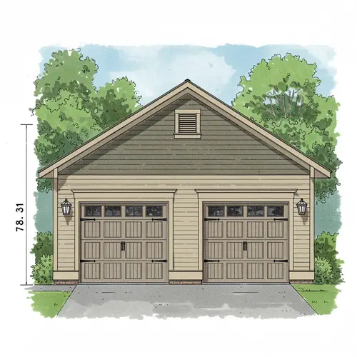 Elegant 2-Car Garage Design with Side Walls