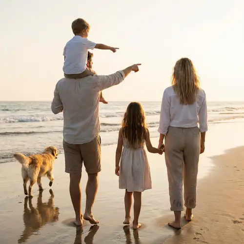 Family Portrait from the Back: Dad, Son & Mom